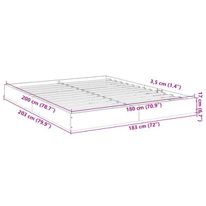 vidaXL Bed Frame without Mattress Grey Sonoma 180x200 cm Engineered Wood