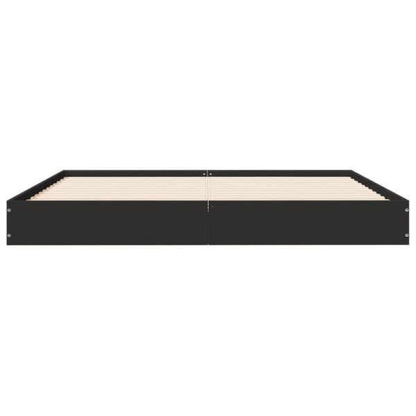 vidaXL Bed Frame without Mattress Black 160x200 cm Engineered Wood