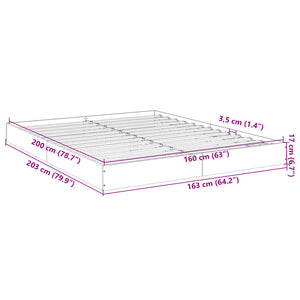 vidaXL Bed Frame without Mattress Black 160x200 cm Engineered Wood