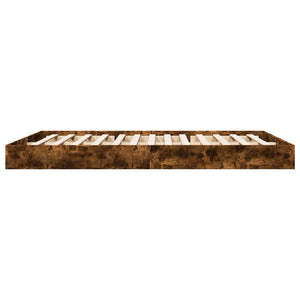 vidaXL Bed Frame without Mattress Smoked Oak 160x200 cm Engineered Wood