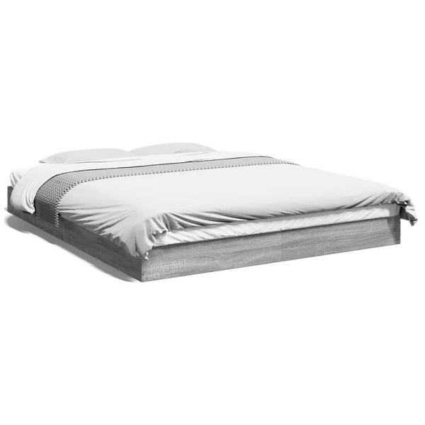 vidaXL Bed Frame without Mattress Grey Sonoma 160x200 cm Engineered Wood