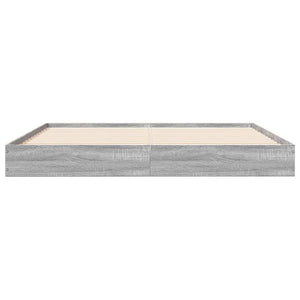 vidaXL Bed Frame without Mattress Grey Sonoma 160x200 cm Engineered Wood