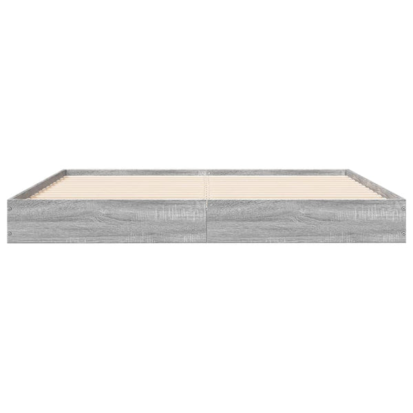 vidaXL Bed Frame without Mattress Grey Sonoma 160x200 cm Engineered Wood