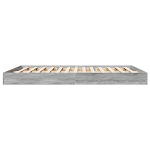 vidaXL Bed Frame without Mattress Grey Sonoma 160x200 cm Engineered Wood