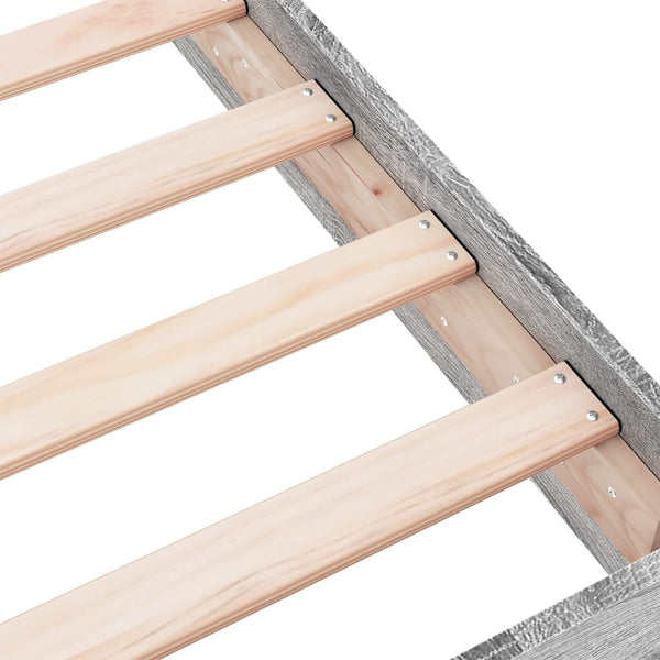 vidaXL Bed Frame without Mattress Grey Sonoma 160x200 cm Engineered Wood