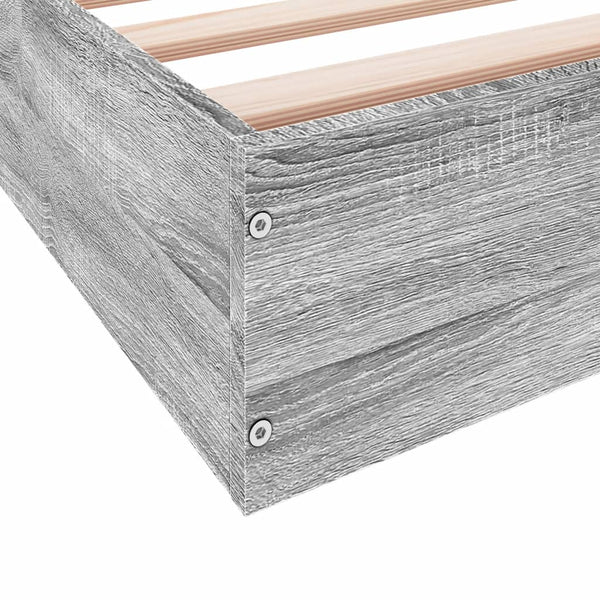 vidaXL Bed Frame without Mattress Grey Sonoma 160x200 cm Engineered Wood