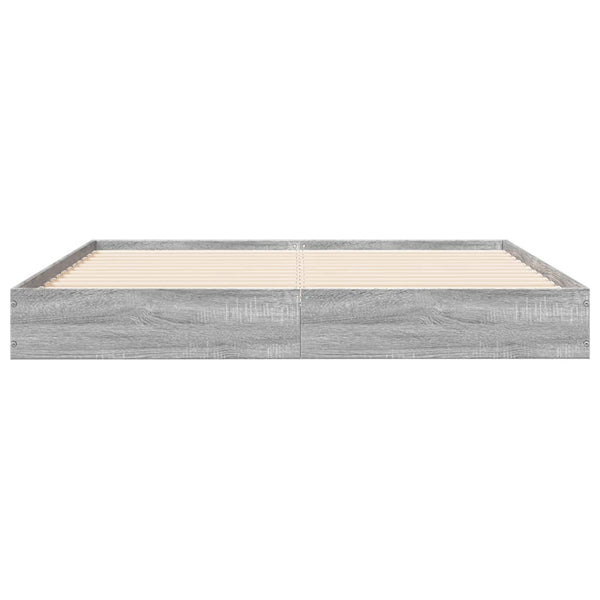 Bettgestell 140x200 cm Grau Sonoma Holz