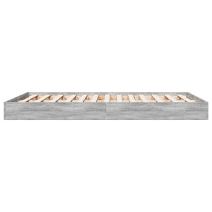 Bettgestell 140x200 cm Grau Sonoma Holz