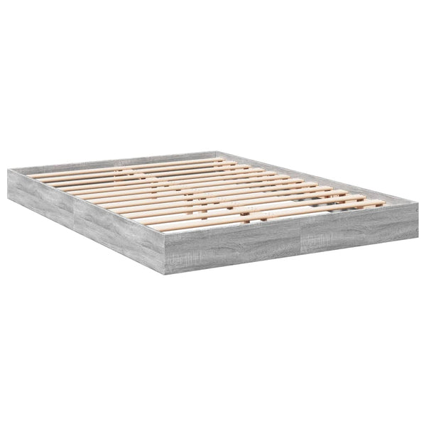 Bettgestell 140x200 cm Grau Sonoma Holz