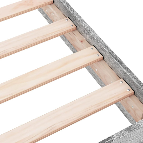 Bettgestell 140x200 cm Grau Sonoma Holz