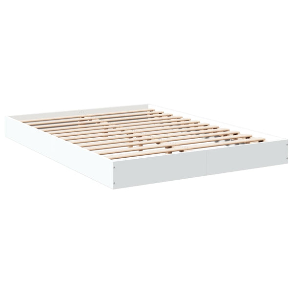vidaXL Bed Frame White 135x190 cm Engineered Wood