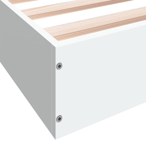 vidaXL Bed Frame White 135x190 cm Engineered Wood