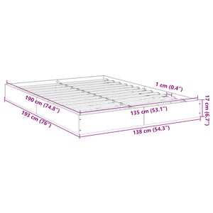 vidaXL Bed Frame White 135x190 cm Engineered Wood