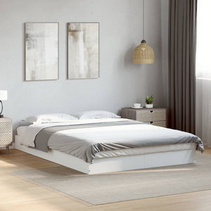 vidaXL Bed Frame White 135x190 cm Engineered Wood