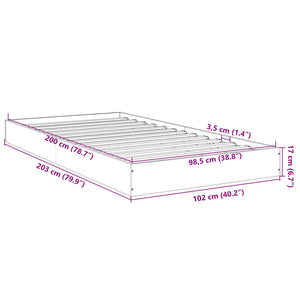 Bettgestell Schwarz 100x200 cm