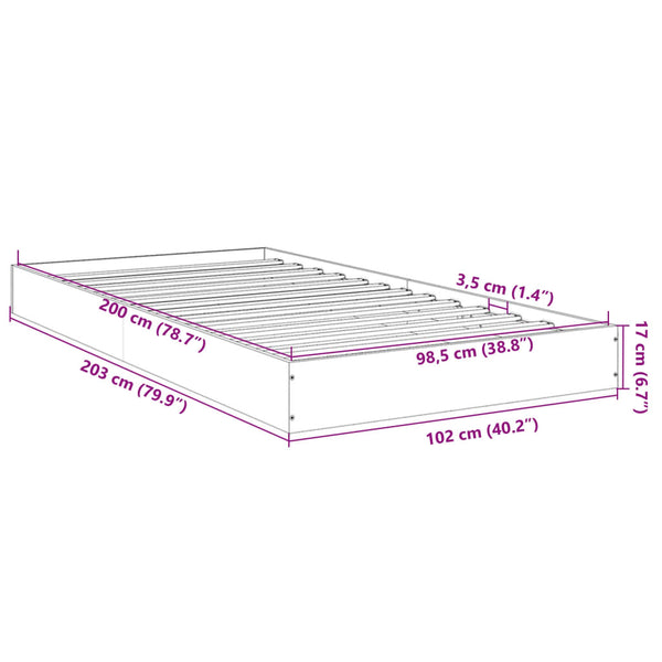 Bettgestell Schwarz 100x200 cm