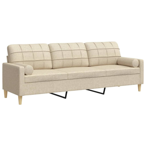 3-Sitzer Sofa Creme Stoff 210 cm