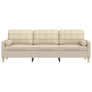 3-Sitzer Sofa Creme Stoff 210 cm