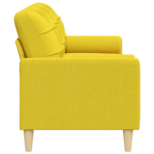 vidaXL 3-Seater Sofa with Decorative Pillows Light Yellow 210 cm Fabric