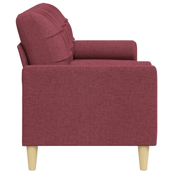 vidaXL 3-Seater Sofa with Decorative Pillows Wine Red 210 cm Fabric