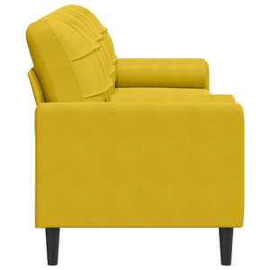 vidaXL 3-Seater Sofa with Decorative Pillows Yellow 210 cm Velvet