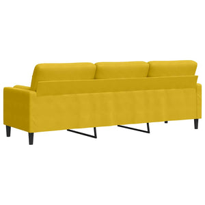 vidaXL 3-Seater Sofa with Decorative Pillows Yellow 210 cm Velvet