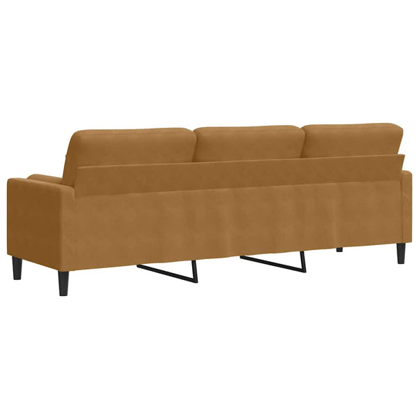 vidaXL 3-Seater Sofa with Decorative Pillows Brown 210 cm Velvet