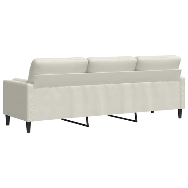 vidaXL 3-Seater Sofa with Decorative Cushions Cream 210 cm Velvet
