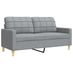 vidaXL 4-Piece Sofa Set with Footstool Light Grey Fabric