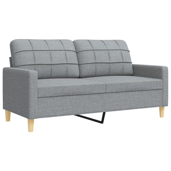 vidaXL 4-Piece Sofa Set with Footstool Light Grey Fabric