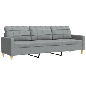 vidaXL 4-Piece Sofa Set with Footstool Light Grey Fabric