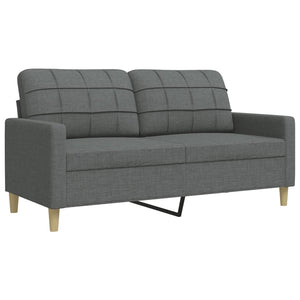 vidaXL 3-Piece Sofa Set with Throw Pillows Dark Grey Fabric