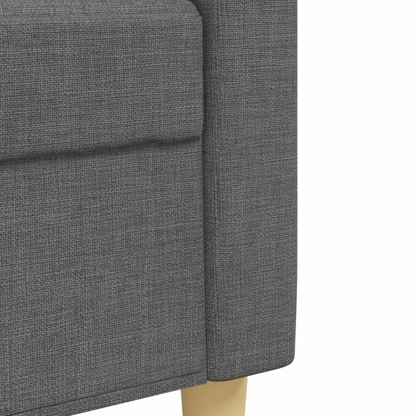 vidaXL 3-Piece Sofa Set with Throw Pillows Dark Grey Fabric