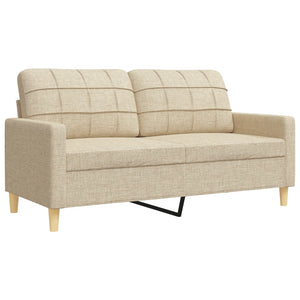 vidaXL 3-Piece Sofa Set with Decorative Pillows Cream Fabric