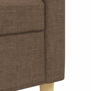 vidaXL 3-Piece Sofa Set with Throw Pillows Brown Fabric