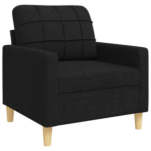 vidaXL 3-Piece Sofa Set with Decorative Pillows Black Fabric