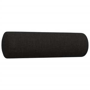 vidaXL 3-Piece Sofa Set with Decorative Pillows Black Fabric