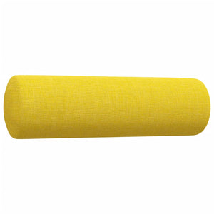 vidaXL 3-Piece Sofa Set with Throw Pillows Light Yellow Fabric