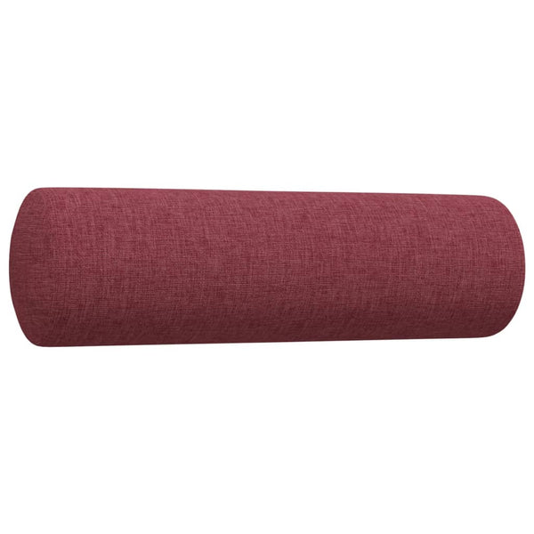 vidaXL 3-Piece Sofa Set with Decorative Pillows Wine Red Fabric