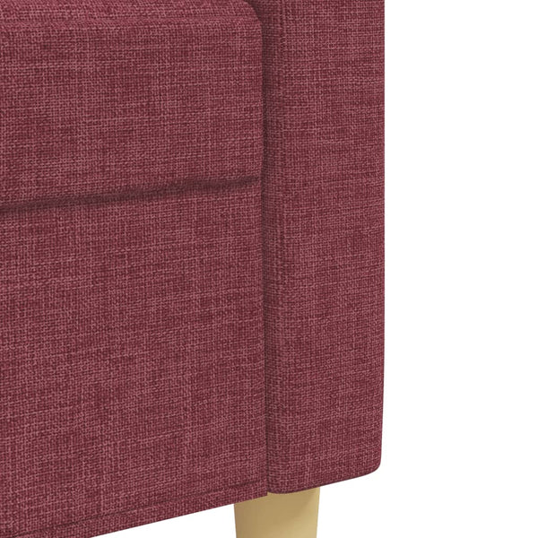 vidaXL 3-Piece Sofa Set with Decorative Pillows Wine Red Fabric