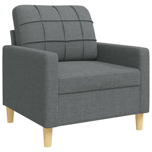 vidaXL 4-piece Sofa Set with Footrest & Decorative Pillows Dark Gray Fabric