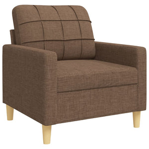 vidaXL 4-piece Sofa Set with Footstool & Decorative Pillows Brown Fabric