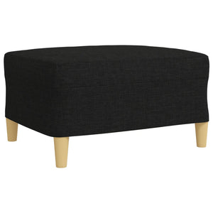 vidaXL 4-Piece Sofa Set with Footstool & Decorative Pillows Black Fabric