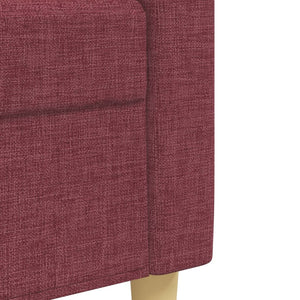 vidaXL 4-Piece Sofa Set with Footrest & Decorative Pillows Wine Red Fabric