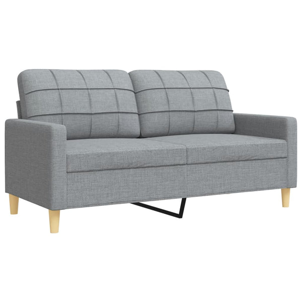 vidaXL 3-Piece Sofa Set with Footstool Light Gray Fabric