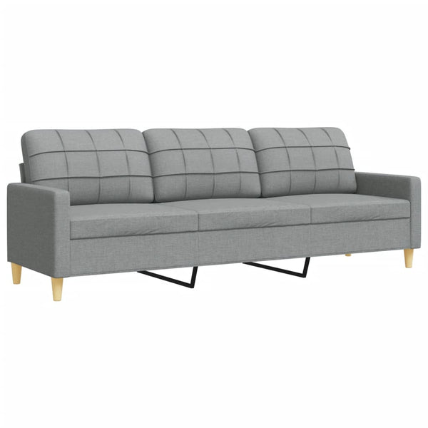 vidaXL 3-Piece Sofa Set with Footstool Light Gray Fabric