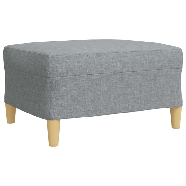 vidaXL 3-Piece Sofa Set with Footstool Light Gray Fabric
