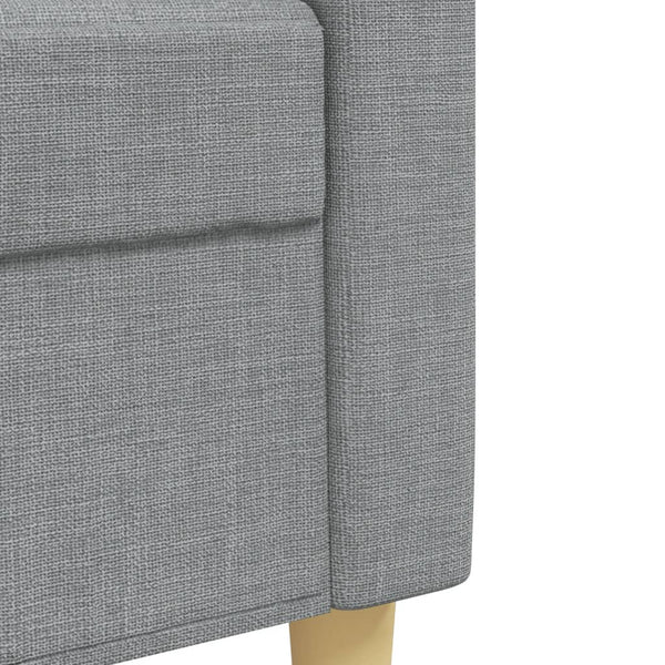 vidaXL 3-Piece Sofa Set with Footstool Light Gray Fabric
