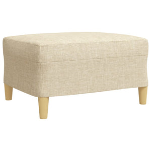 vidaXL 3-Piece Sofa Set with Footstool Cream Fabric