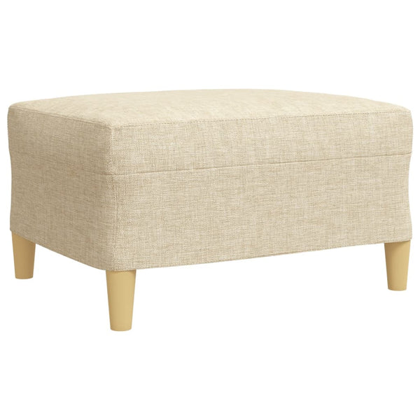 vidaXL 3-Piece Sofa Set with Footstool Cream Fabric